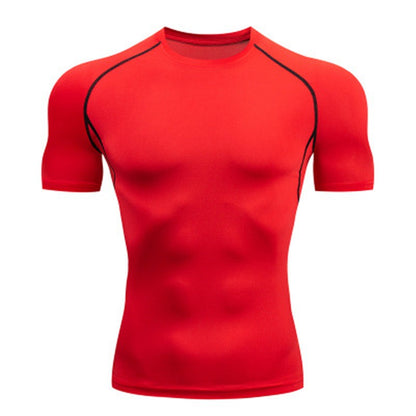 Compression T Shirt Men Summer Sportswear Running T-shirt Elastic Quick Dry Sport Tops Tee Athletic Gym Workout Shirts Men