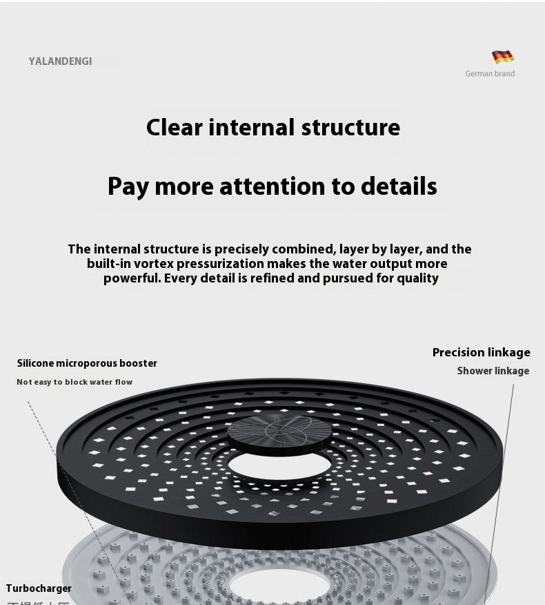 Top spray large water volume pressurized showerhead nozzle pressurized single head shower household shower showerhead