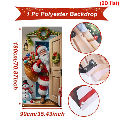 Christmas Photography Backdrop Santa Claus Background Cloth Xmas Happy 2026 New Year Winter Merry Christmas Baby Family Portrait