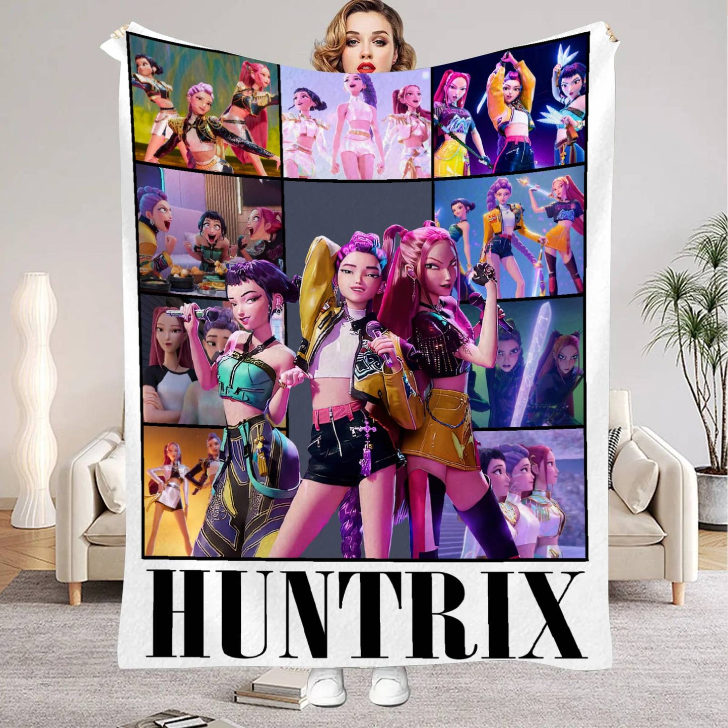 kpop Demon Hunters Huntrix Cobertores Qualidade Macio Quente Manta Cobertor Inverno Crianças Sofá Cama Fofo Colcha