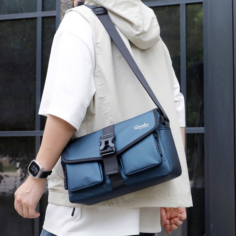 Men's Crossbody Bag Nylon Lightweight Chest Shoulder Bag with Zipper Pocket Waterproof Outdoor Travel Sport Messenger Bag