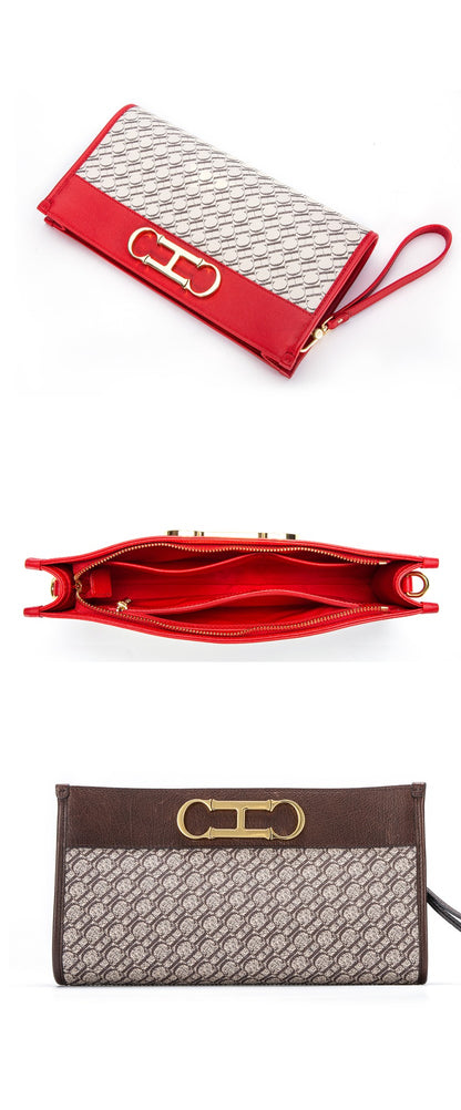 Women's Walletluxury Design Envelope Convenient Zipper Fashion Letter Print Long Wallet Mobile Phone Bag Men's Clutch Bag