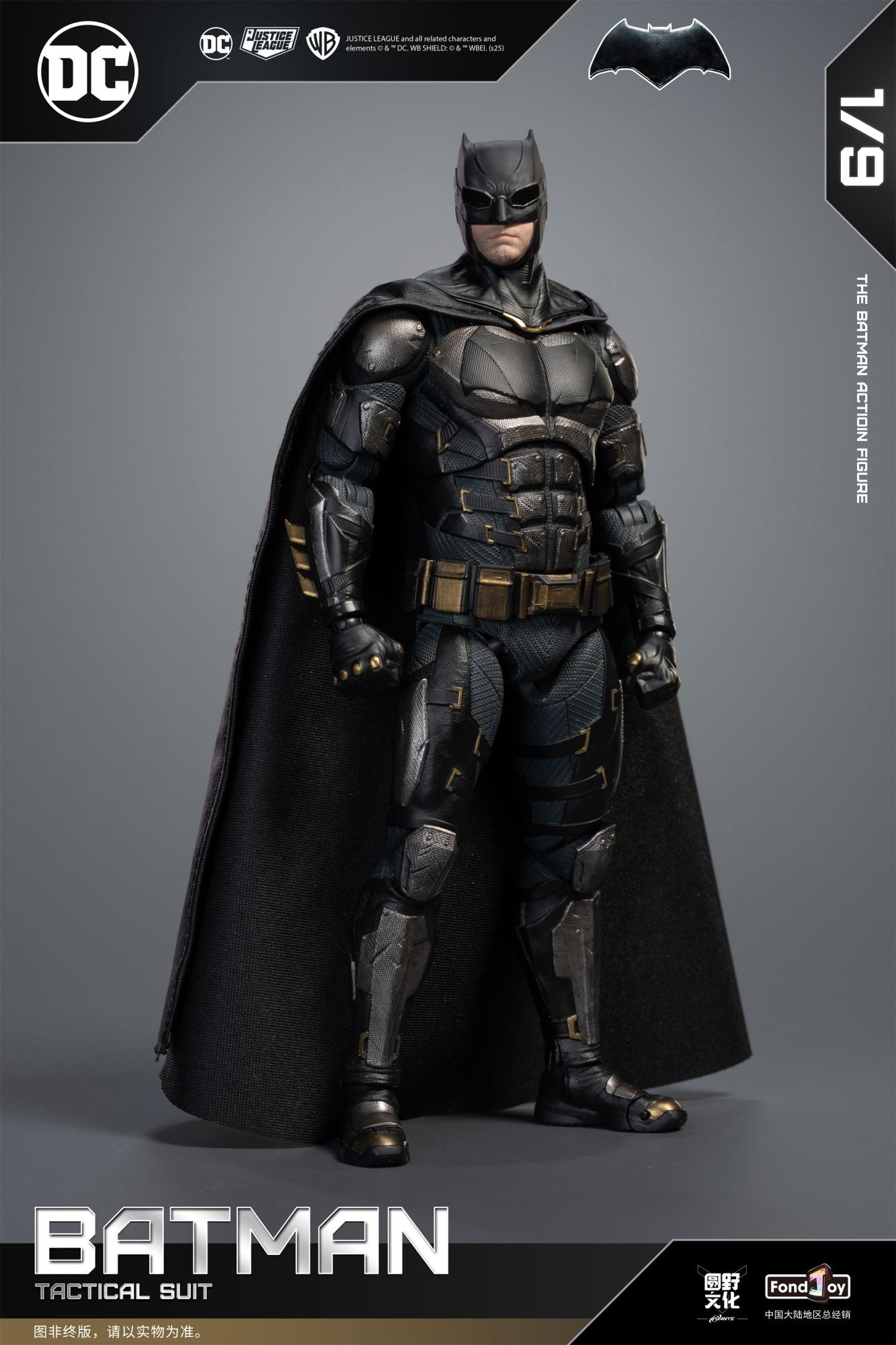 1/9 Original Fondjoy Bruce Wayne Batman Liga da Justiça Traje Tático Boneco de Ação Filme Zack Snyder's Detective Comics Brinquedos