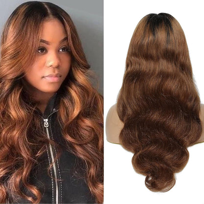Peruca Front Lace Mel Loira Pré-arrancada 1B 27 Cabelo Humano Ombre Body Wave Peruca Front Lace Cabelo Humano 180% Bodywave Cru 30 Polegadas