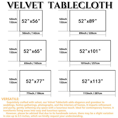 1 PC Luxury Velvet Rectangular Tablecloth Soft And Durable, Elegant Table Setting, Wedding Party, Christmas, Themed Party