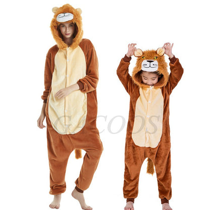 Kigurumi Capybara Onesies Adults Kids Sleepwear Women Men Flannel Cartoon Animal Pajamas Chidlren Halloween Performance Jumpsuit