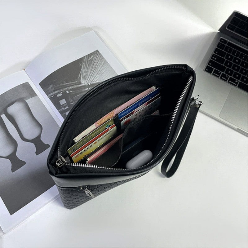 Designer Business Bag Leather Men Clutch Bag Fashion Sling pack Unisex Handbag Travel Passport certificate Card pack Phone Purse