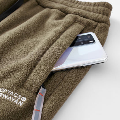 Brand Winter Wool Sweatpants Men's Thickened Double-Sided Fleece Casual Trousers Jogger Men's Outdoor Down Cotton Warm Pants