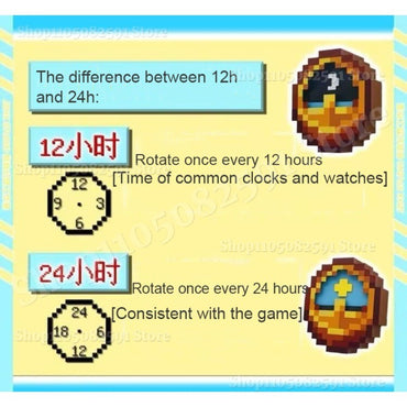 Cartoon Pixel Style Clock Wall or Table 12/24 Hours Timer 3D Printed with Stand Hook Desktop Ornament Home Decor Creative Gifts