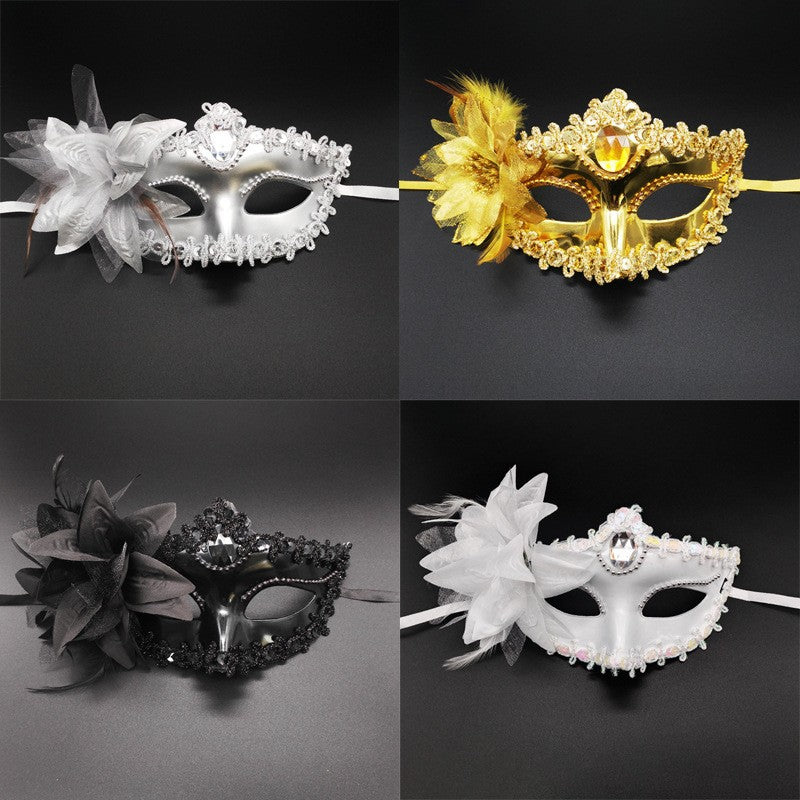Dance Party Diamond Venetian Mask Feather Flower Wedding Carnival Performance Costume Sexy Lady Mask Masquerade Christmas 2026