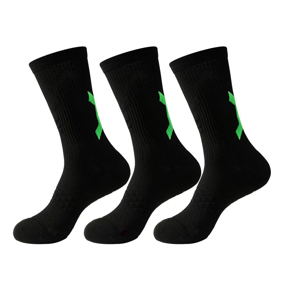 1/3 pairs professional men's basketball socks with thick towel bottom breathable sports socks men's long badminton socks