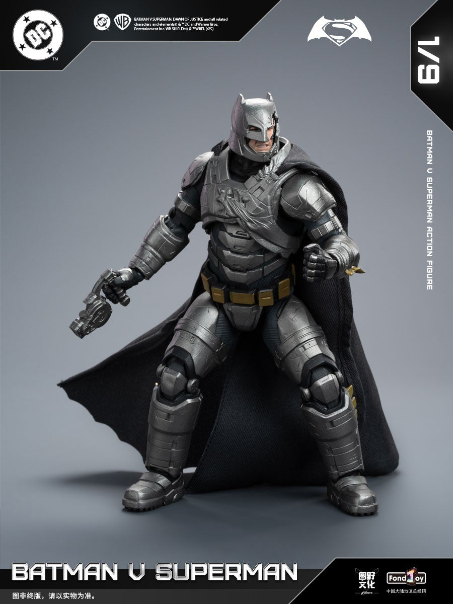 Novo conjunto de figuras Fondjoy BVS, Boneco de Ação Batman Blindado, Superman com Armadura Danificada 1/9 Batman V Superman: A Origem da Justiça DC Toys