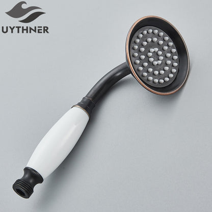 Ducha Chuveiro Banheiro Vintage Cerâmica Latão Montado Parede Torneira Pulverizador Acessório Hardware Chuveirinho