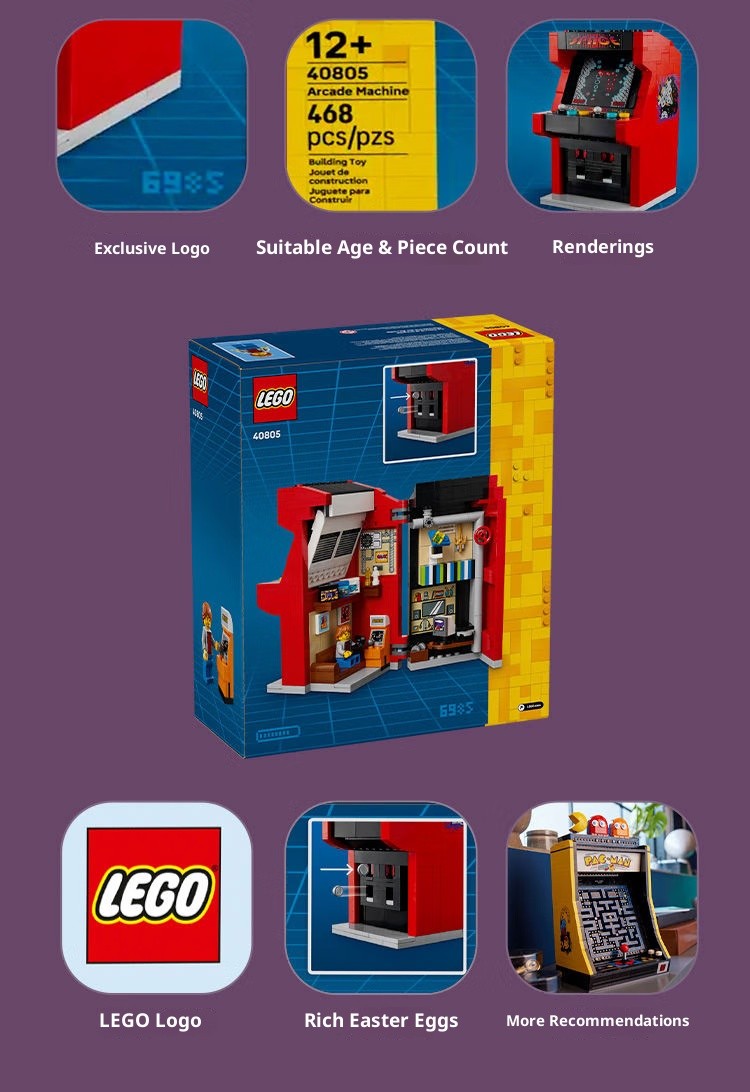 LEGO Outras Séries 40805 Console de Fliperama Surpresa Quebra-Cabeça Infantil Blocos de Montar Brinquedo Presente