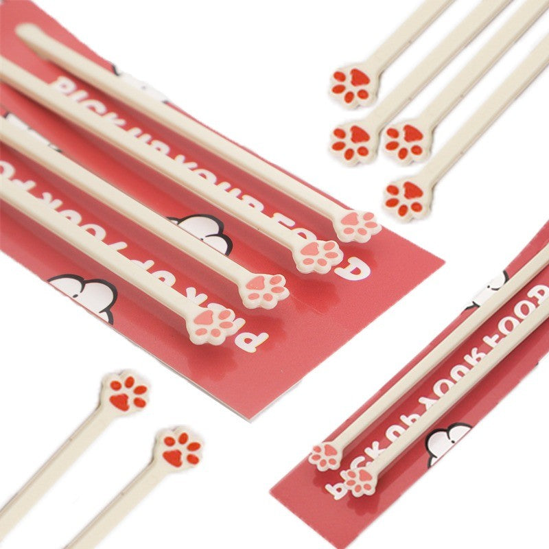 Novos pauzinhos com formato de pata de gato para bebês, crianças e iniciantes, com alta praticidade. Fixador antiderrapante, auxiliar para a alimentação do bebê, louça de jantar, cozinha.