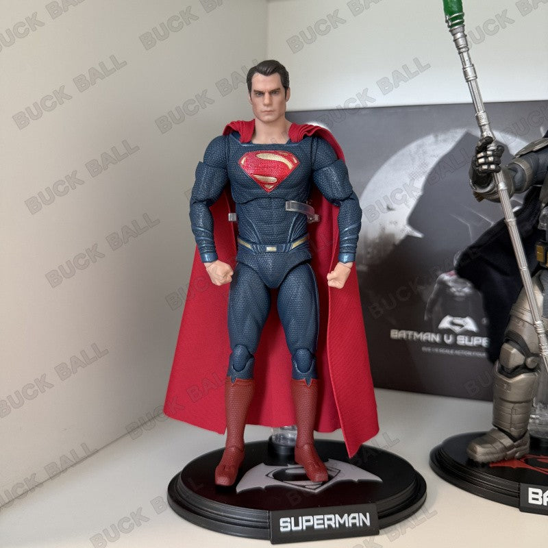 Novo conjunto de figuras Fondjoy BVS, Boneco de Ação Batman Blindado, Superman com Armadura Danificada 1/9 Batman V Superman: A Origem da Justiça DC Toys