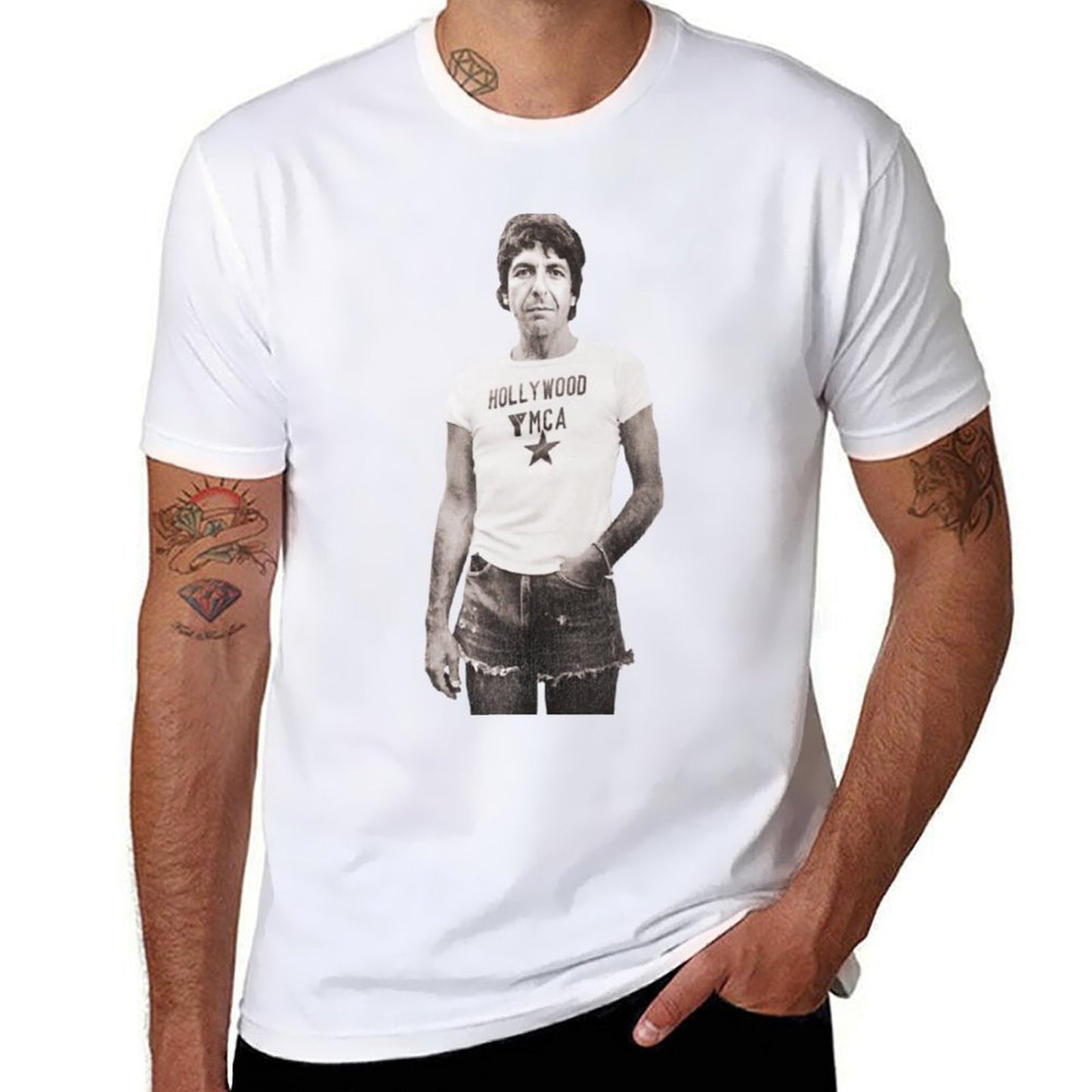 Leonard Cohen Casual Icon T-Shirt black cotton t-shirt plain for man package man t shirts for men