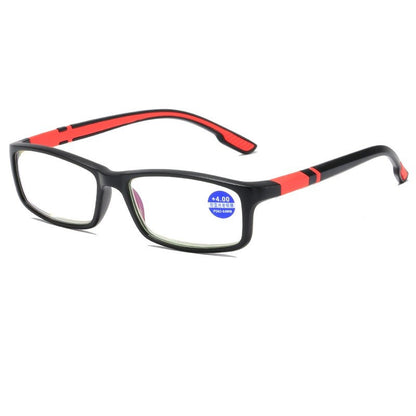 Óculos de Leitura Masculino Feminino Esportivo Antiluz Azul Armação TR90 Preta Vermelha Óculos Para Presbiopia +100 a +400