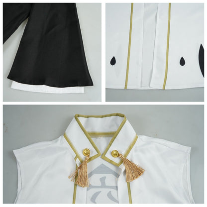 Anime Kuchiki Byakuya Cosplay Costume wig Kimono Gotei 13 Captain White Cloak Combat Uniform Adult Man Halloween Carnival Suit