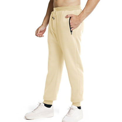 Novas Calças de Moletom Masculinas com Zíper Lateral Bolsos Jogger Calças de Treino Elástico Cintura Esporte Casual Calças Larga Fitness Academia Roupas