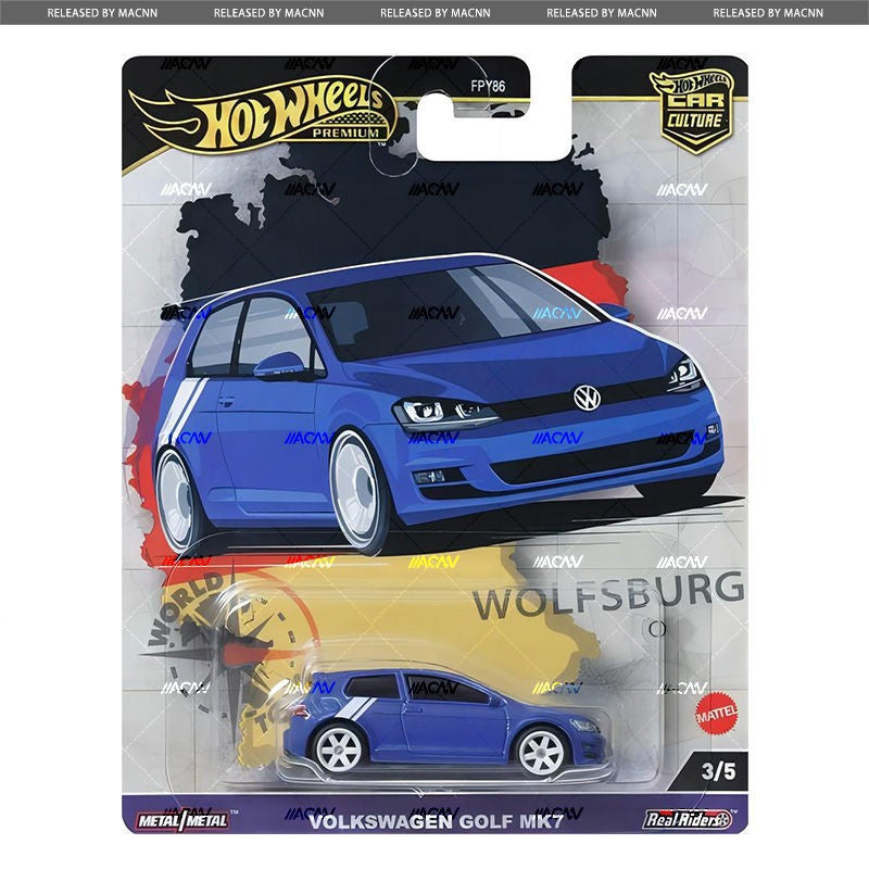 Hot Wheels Premium Car Culture World Tour 1/64 Diecast Volkswagen Golf Brasília Audi S4 Quattro Alfa Brinquedo Veículo Modelo
