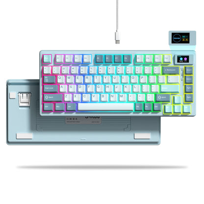Teclado Gamer Mecânico Womier S-K80 75% com Display OLED Colorido Hot Swap Gasket Mount RGB Teclado Personalizado