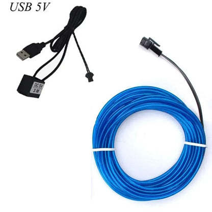 1M/3M/5M Flexible Neon Light Ball Dress Decoration Light EL Luminous Cable Party DIY Atmosphere Light Waterproof LED Strip