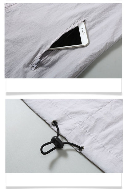 Men Teens Breathable Ultrathin Ultralight Stand Collar Quick Dry Sun-Protective Camping Hiking Jacket Skin Coat Windbreaker