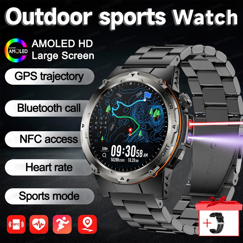 2026 Popular Outdoors GPS Sports Smart Watch Masculino Tela AMOLED Bússola à Prova D'água 500mAh NFC Chamada HD Smart Watch Para Homens T-REX 3