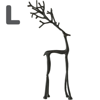 1pc Classic Elegant Black Letter Deer Figurine - Christmas Tree Topper & Year-Round Decor, Durable Plastic Home Gift