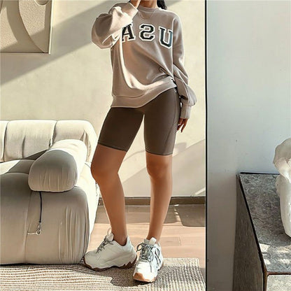 Women Yoga Sports Shorts High Waist Fitness Shorts Casual Streetwear Short Trousers Female Tight Shorts For Ladies Workout Pants