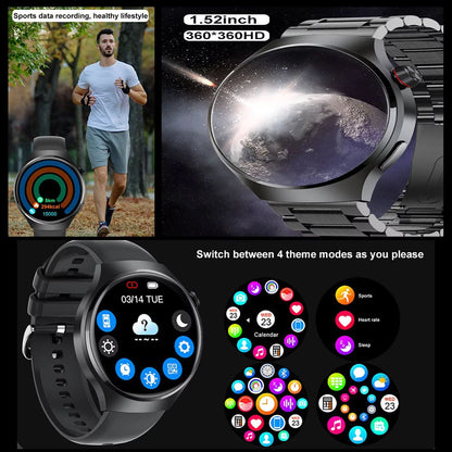 Smartwatch Masculino GT4 Pro 2026: Monitor de Saúde, à Prova D'água, Chamada BT, Tela AMOLED 360*360, Rastreamento GPS, Bússola, Novo Modelo Militar