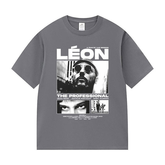 90s Leon The Professional Graphic T Shirt Unisex Cosplay Fashion Tide Short Sleeve T-shirt Top Vintage Oversized Cotton T Shirt