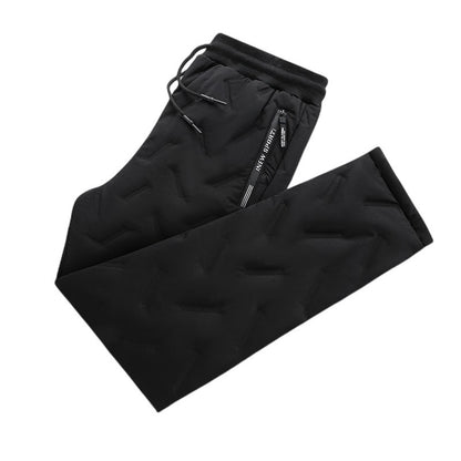 Calça Masculina de Algodão Acolchoada Inverno Outdoor à Prova de Vento Quente Casual Calça Jovem Moda Calça Longa Terreno Nevado