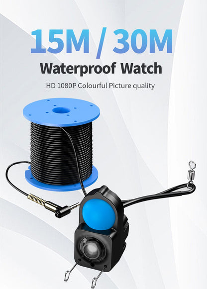Localizador de Peixes Portátil com Sonda, Câmera de Pesca Subaquática Portátil 1080P de 4,3 Polegadas LCD com Visão Noturna e Ângulo de 120°