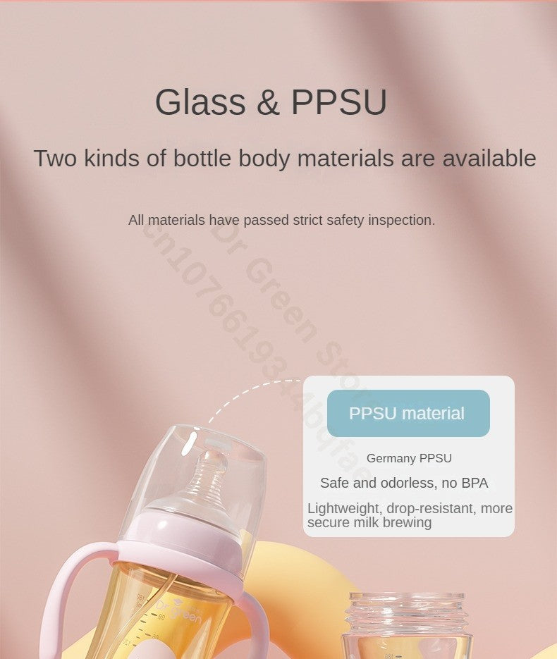 Dr.Green Wide Mouth Newborn baby bottles PPSU Washable Bottles Forward and reverse bi-directional scale inverted milk brewing