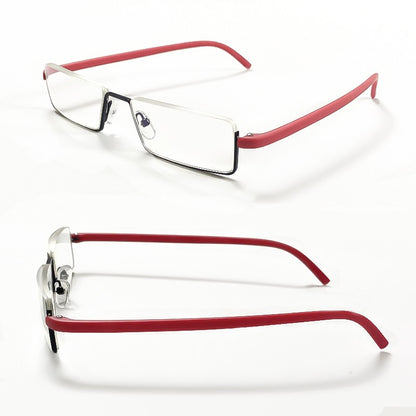 May Flower Metal Anti-Blue Light Reading Glasses Men Half Frame Prescription Eyeglasses Male TR90 Eyewear With Case óculos +1.75