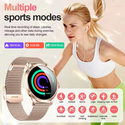 2026 New NFC Smart Watch Women 7.3mm Ultra-Thin 1.32" AMOLED HD Screen Sport Fitness Bluetooth call Luxury Smartwatch Women Gift