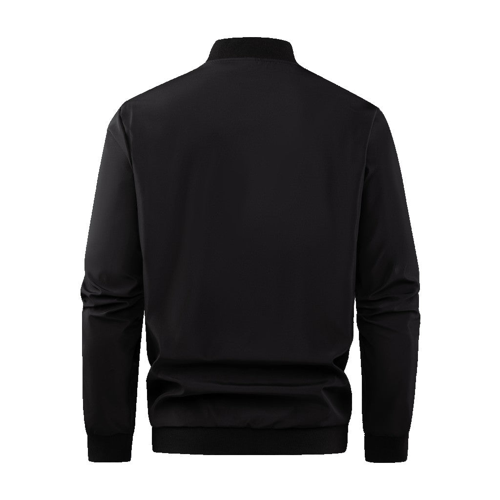 2024 Spring and Autumn New Baseball Collar Short Loose Solid Color Jacket Men's Business Casual Thin Coat Trend