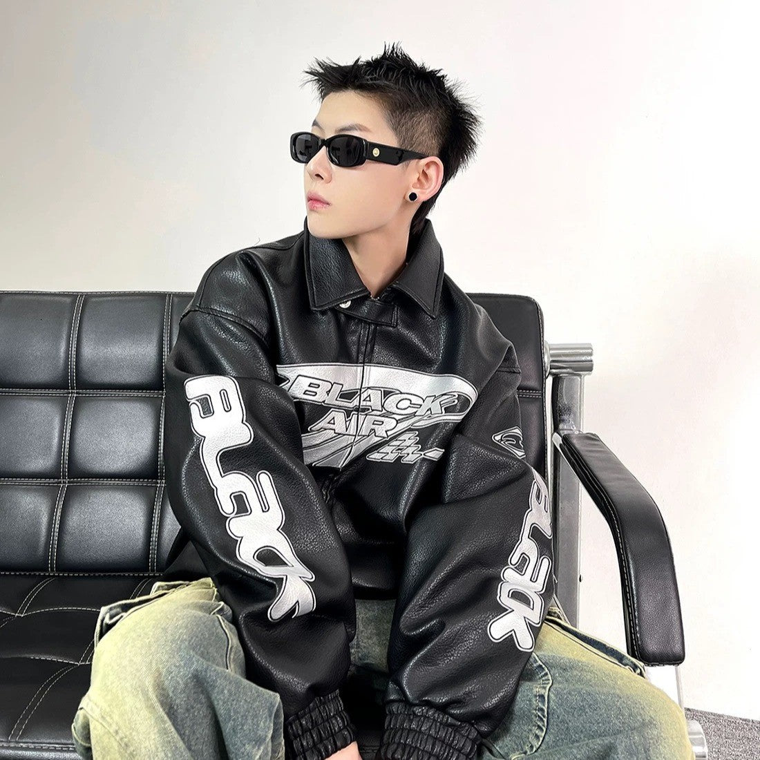 New Motorcycle Leather Jacket Men Bomber Pilot Retro Loose Pu Short Coat Fashion Casual Streetwear Multi Pocket Trend Outwear