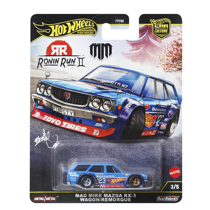 Hot Wheels Premium 2025 FPY86 Ronin Run 2, Japan Historics 5 Car Culture, Modelo Diecast Escala 1:64, Brinquedos Colecionáveis de Presente para Crianças