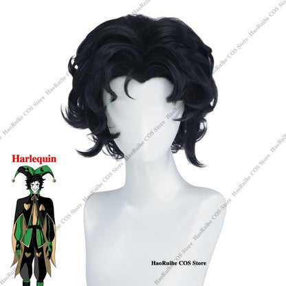Hot The Freak Circus Pierrot Jester Harlequin Cosplay Costume Adult Clown Top Pant Wigs Joker Uniform Halloween Costume Carnival