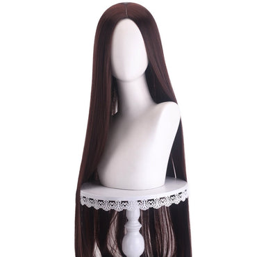 Peruca de Cosplay Longa Lisa Divisão Central Loiro Rosa Vermelho Roxo Resistente ao Calor Cabelo Sintético
