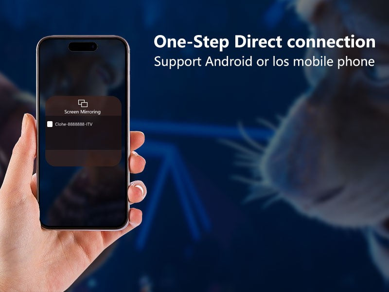 Mini Projetor Portátil Android  Suporte 1080p 4K  Suporte Integrado com Ajuste de 90° Ajuste de Altura WiFi e Bluetooth Modelo: TS3