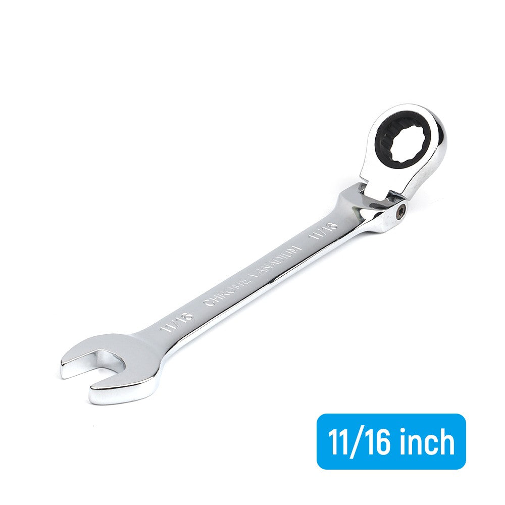 Jogo de chaves de catraca de tamanho imperial de 1/4 a 15/16 polegadas, de 1 peça, com cabeça flexível universal, ferramentas manuais para reparo de carros