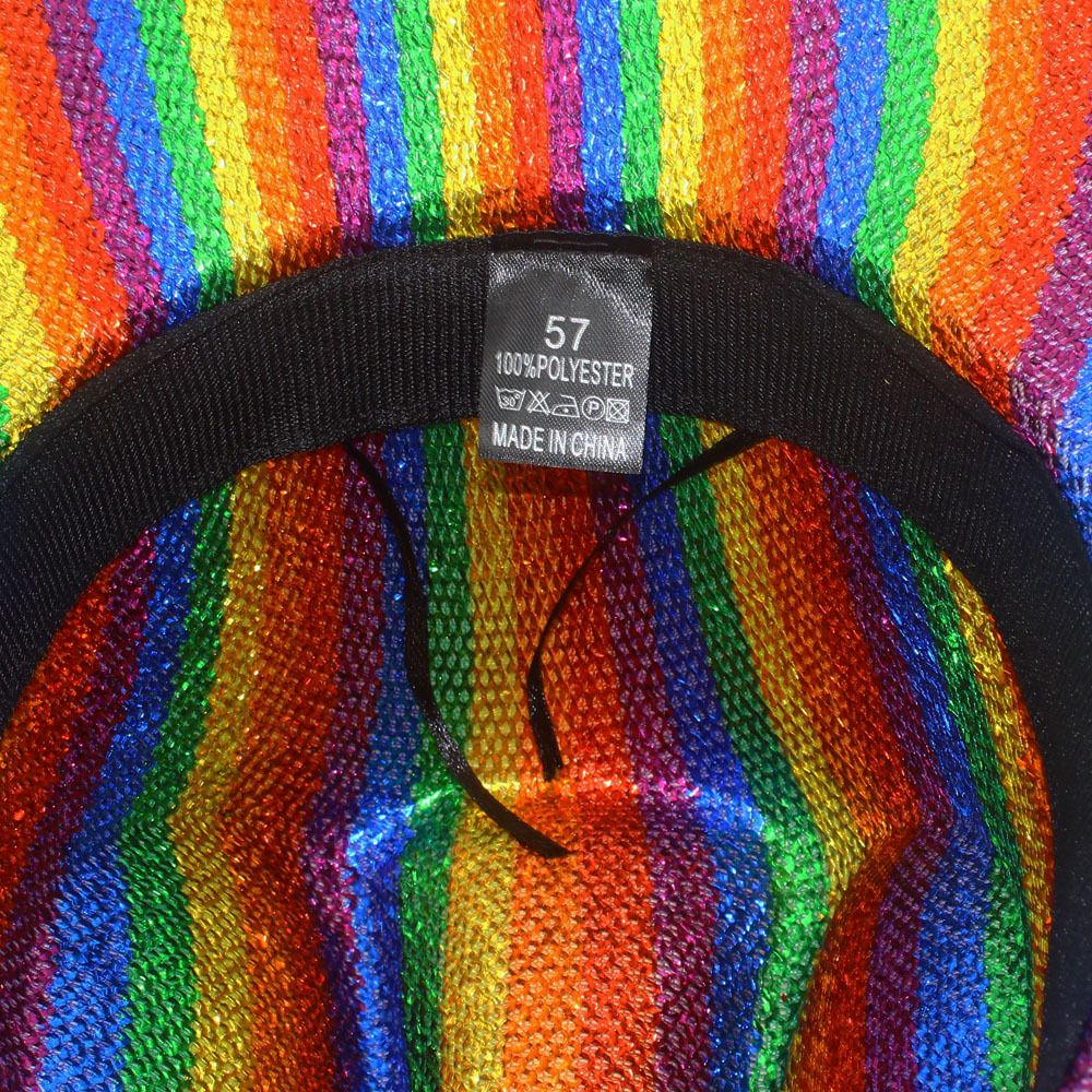 Striped Print Fedora Hats Cowboy Cowgirl Hat for Women Men Curl Wide Brim Western Bronzing Cloth Cap for Party Halloween Caps