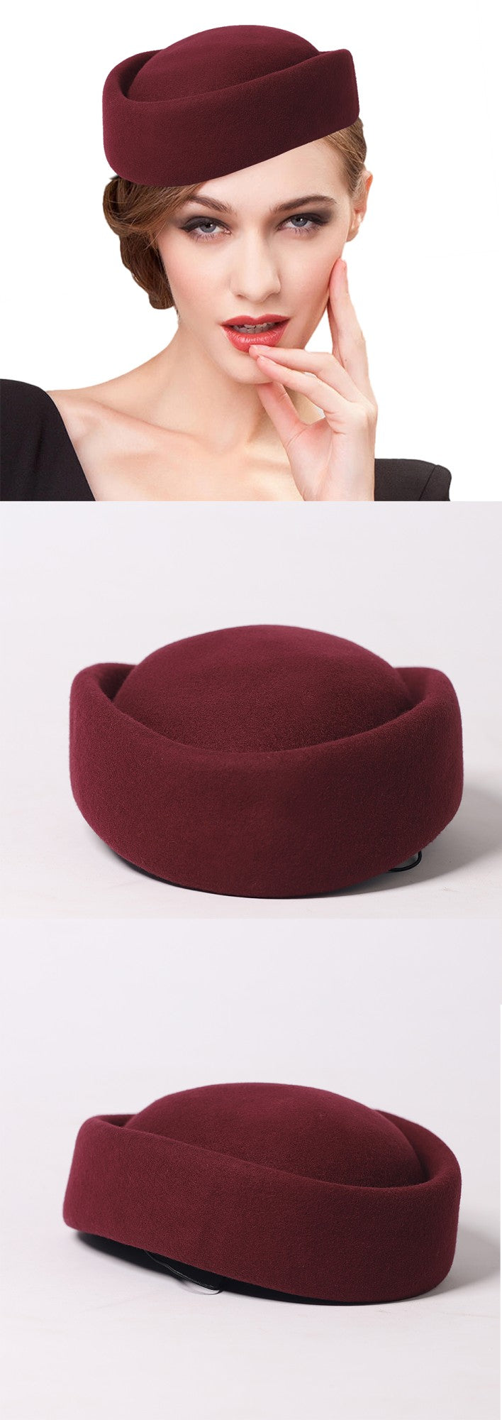 FS Vintage Winter Wool Pillbox Hats Black White Church Hat For Women Elegant Formal Tea Party Wedding Bride Cap Chapeau Femme