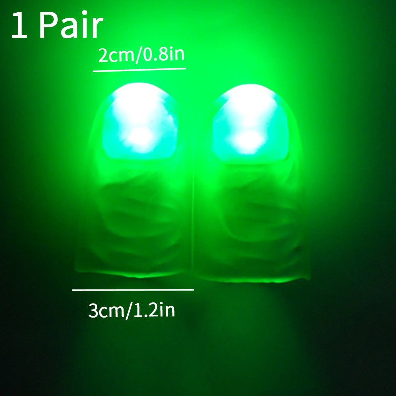 2pcs Thumb Finger Light Luminous Finger Light Magic Trick Props Halloween 2025 Decoration Glowing Fingers Glow in The Dark