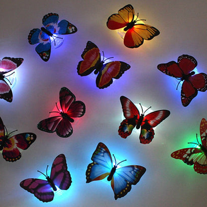 5 Pcs Butterfly Night Light Creative Funny Colorful Glowing Butterfly Light Stickable Flashing LED Lights House Decorative Wall