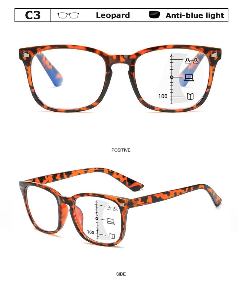 Óculos De Leitura Multifocal Quadrado CRIXALIS Óculos Masculino Fashion Com Dioptrias Antirreflexo Computador Feminino UV400